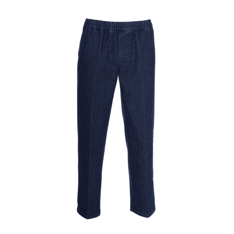 Jeans med elastik i taljen - Blå