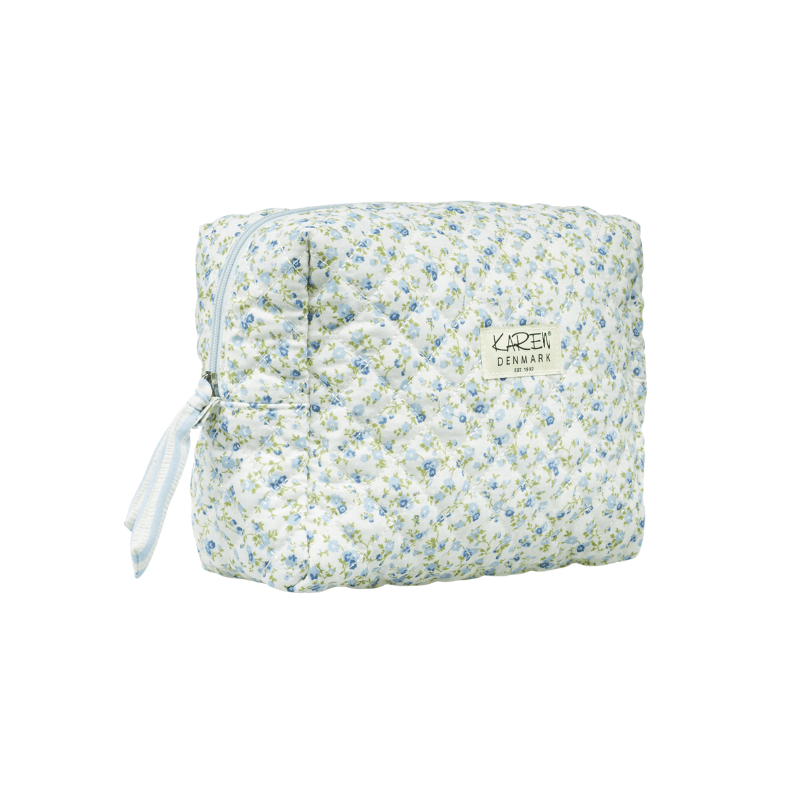 Stor toilettaske i quilt - Blomstret
