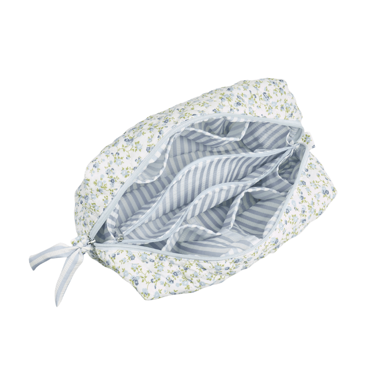 Stor toilettaske i quilt - Blomstret