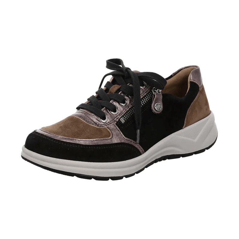 Fidelio sporty damesneaker - Sort/brun