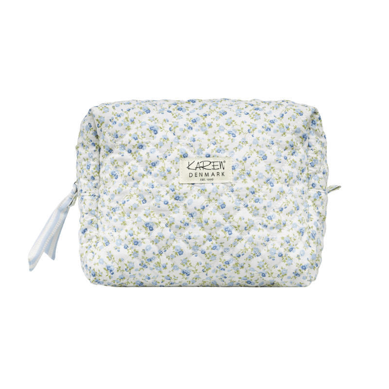 Stor toilettaske i quilt - Blomstret