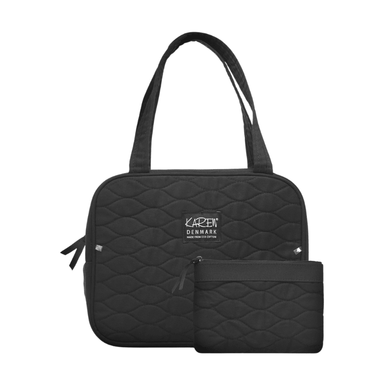 2 - delt toilettaskesæt - Sort quilt
