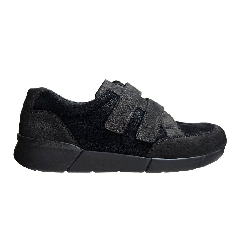 Berkemann herresko med velcro - Sort - Seniorshop