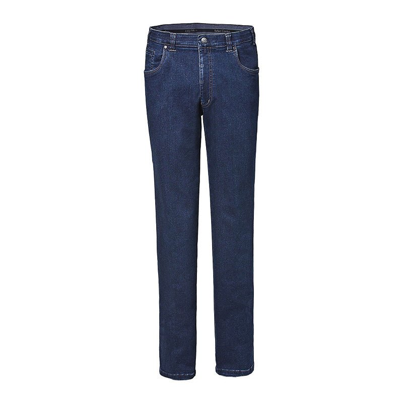Jeans med elastik og stræk - Mørkeblå - Seniorshop