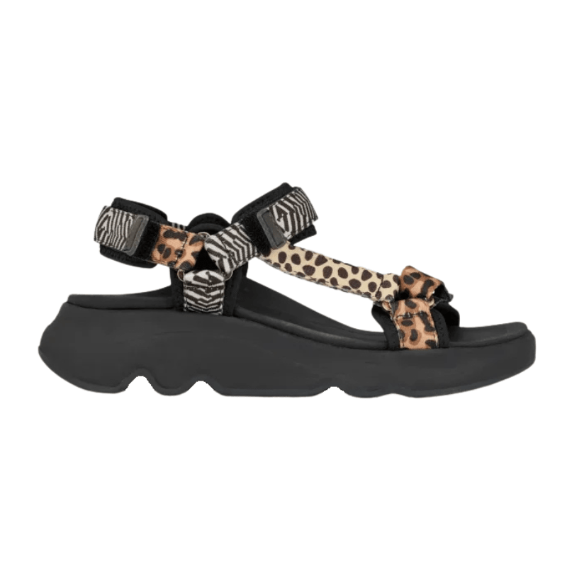 Green Comfort sporty damesandal - Animal print