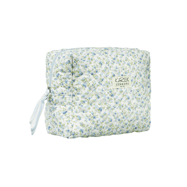 Stor toilettaske i quilt - Blomstret