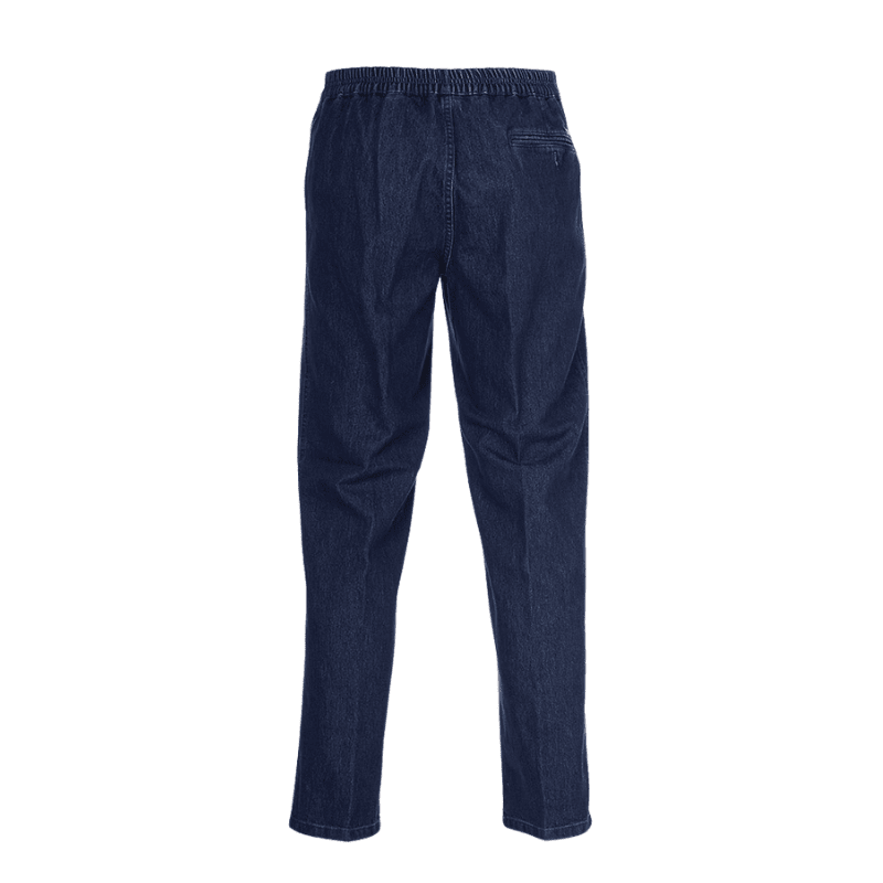 Jeans med elastik i taljen - Blå