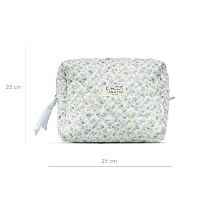 Stor toilettaske i quilt - Blomstret