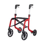 Leichter roter Samba Rollator mit schwarzem Sitz, von vorne und ohne Zubehör