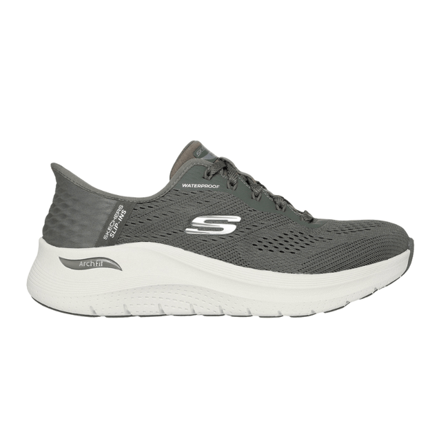 Skechers vandtæt slip - in damesneaker - Oliven