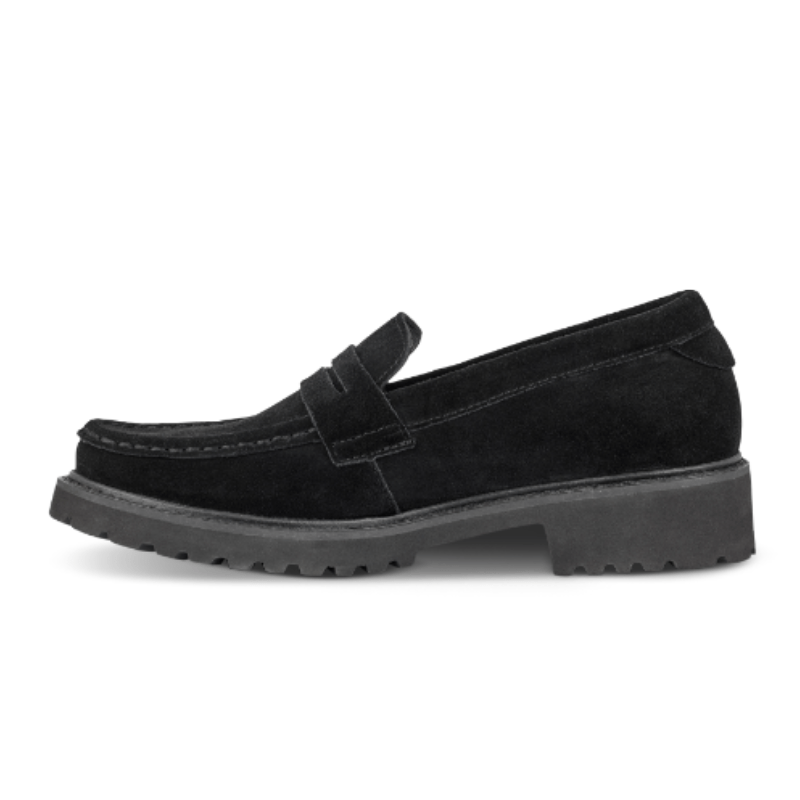 Green Comfort dameloafer - Sort ruskind