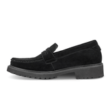 Green Comfort dameloafer - Sort ruskind