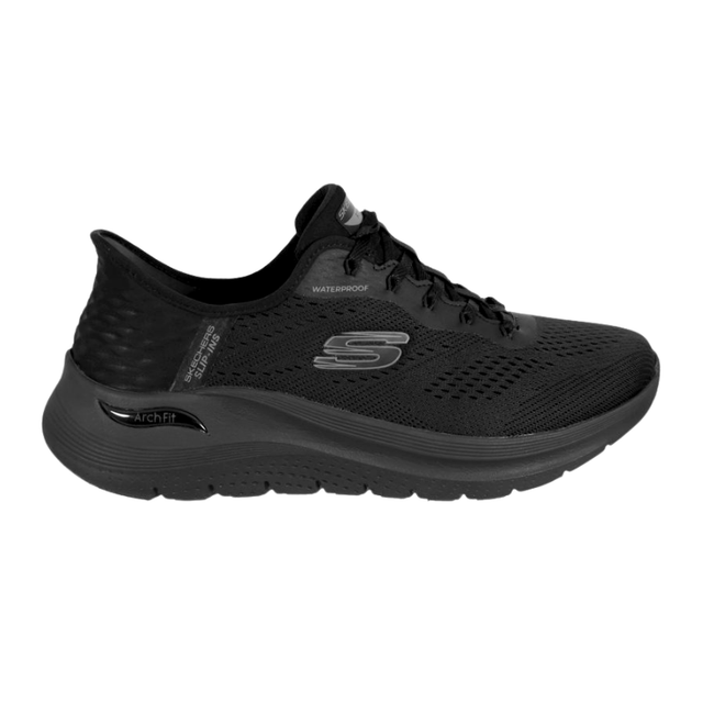 Skechers vandtæt slip - in damesneaker - Sort