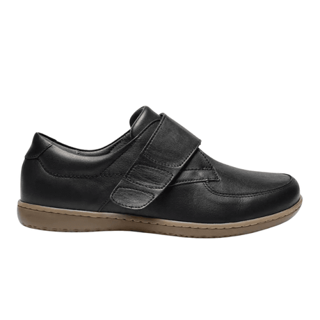 New Feet damesko med velcro - Sort læder