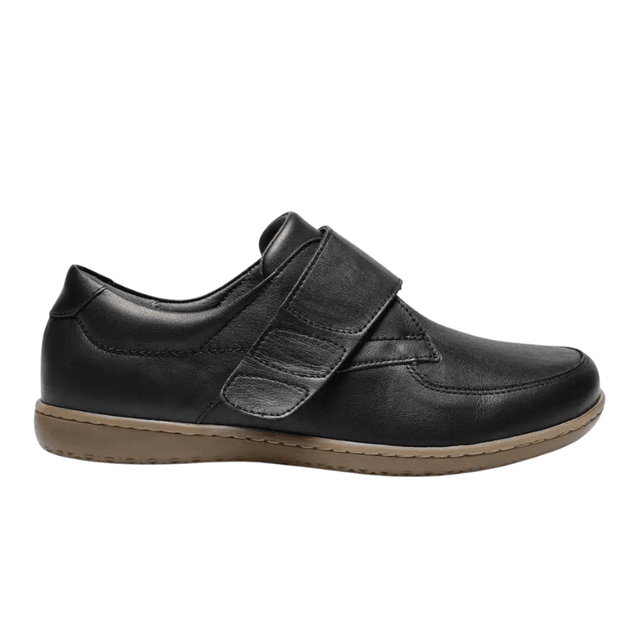 New Feet damesko med velcro - Sort læder