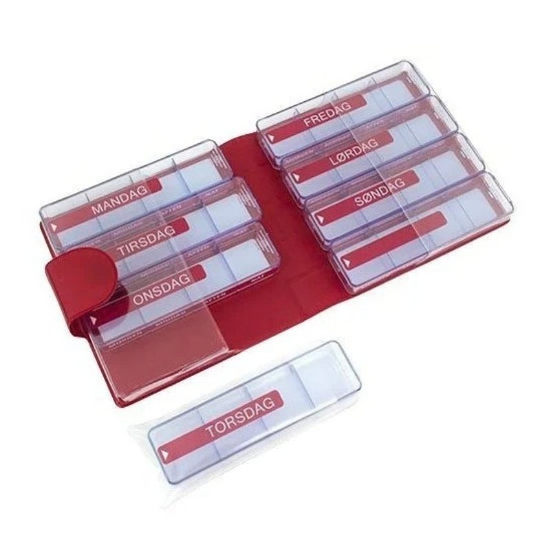 Große Dosierboxen im Etui - Medimax - Rot