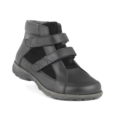 New Feet damestøvle med velcro - Sort - Seniorshop