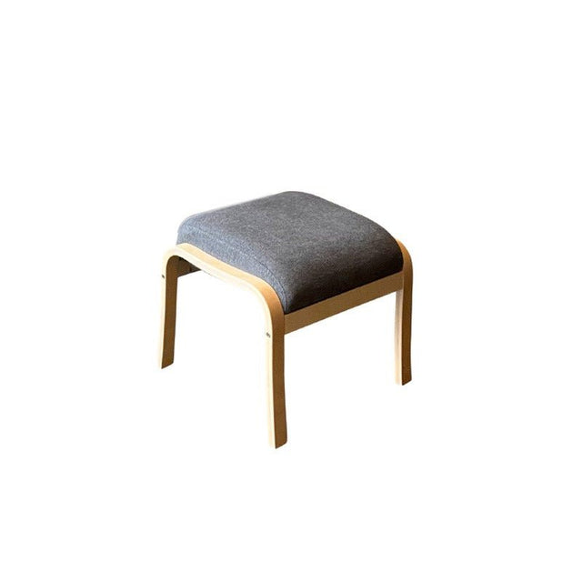 Sorø Plus skammel, Lakeret bøg/gråt stof - Seniorshop