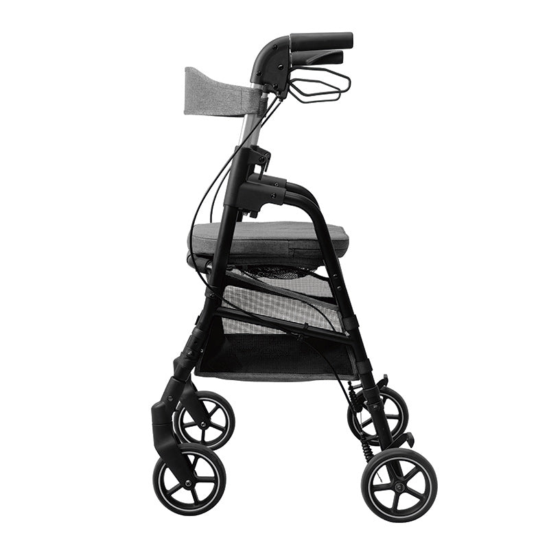 W4 rollator / indkøbsvogn - Grå - Seniorshop