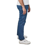 Jeans med lynlås i siden - Blå - Seniorshop